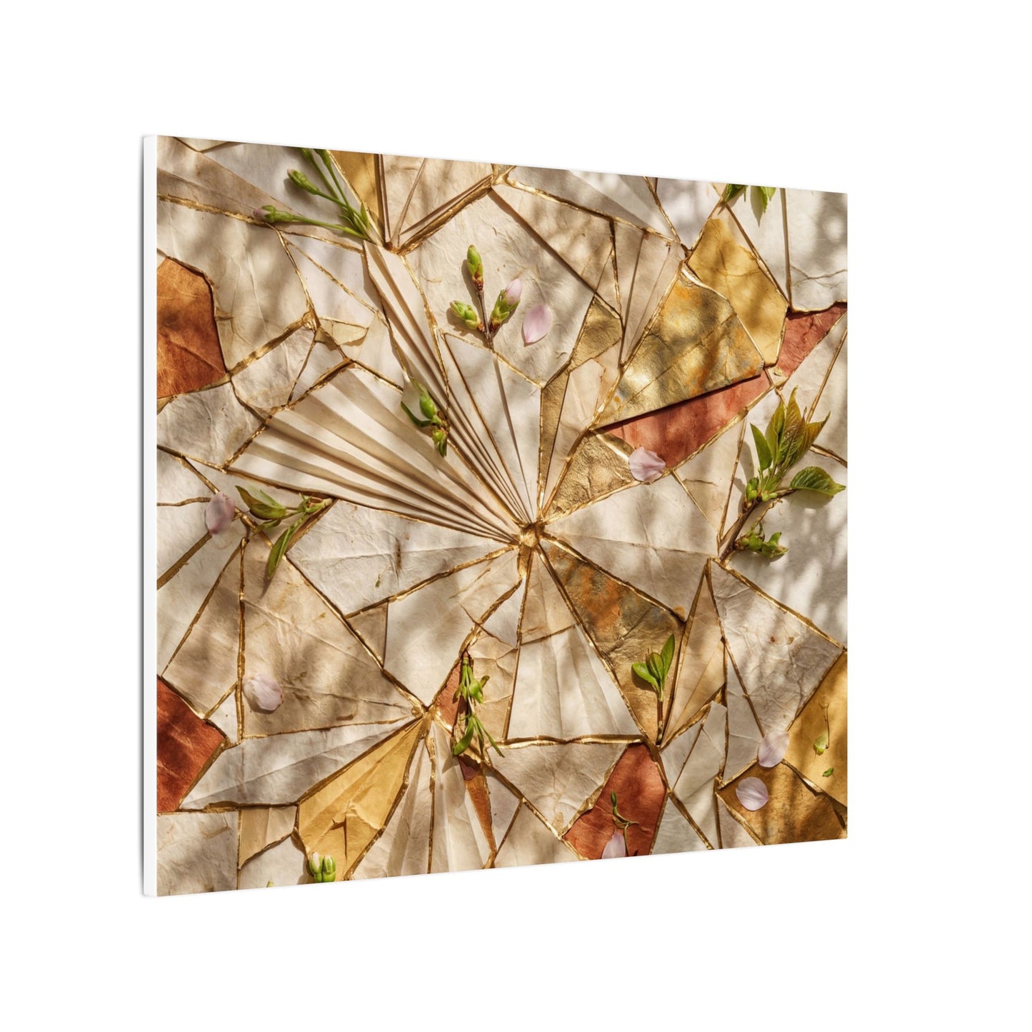 Resilient Paper Fold Canvas Art - Gold Repair Kintsugi