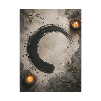 Candlelight Ink Brushstroke Canvas Art - Zen Ma