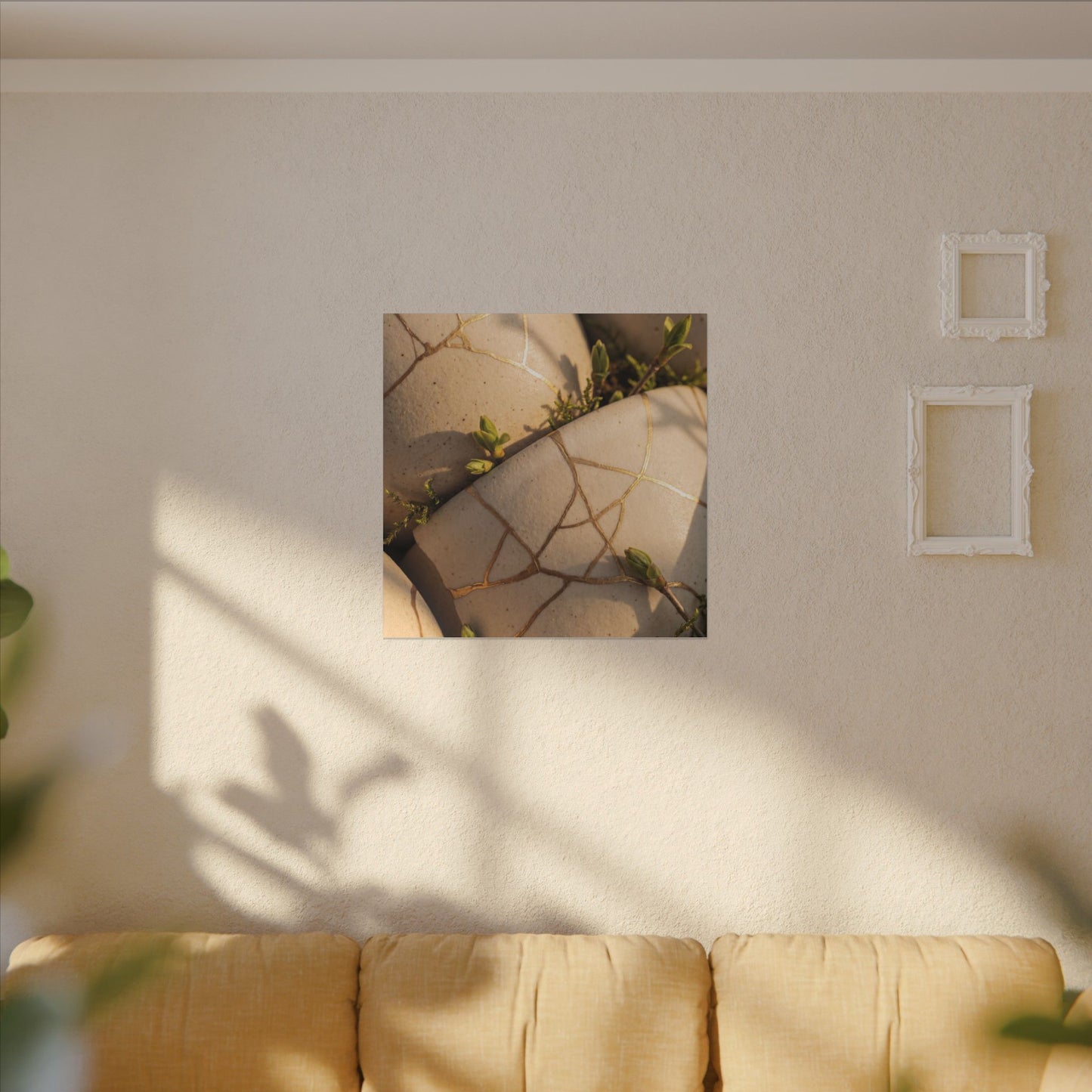 Spring Broken Pottery Gold Vein Canvas Art | Beautiful Decor