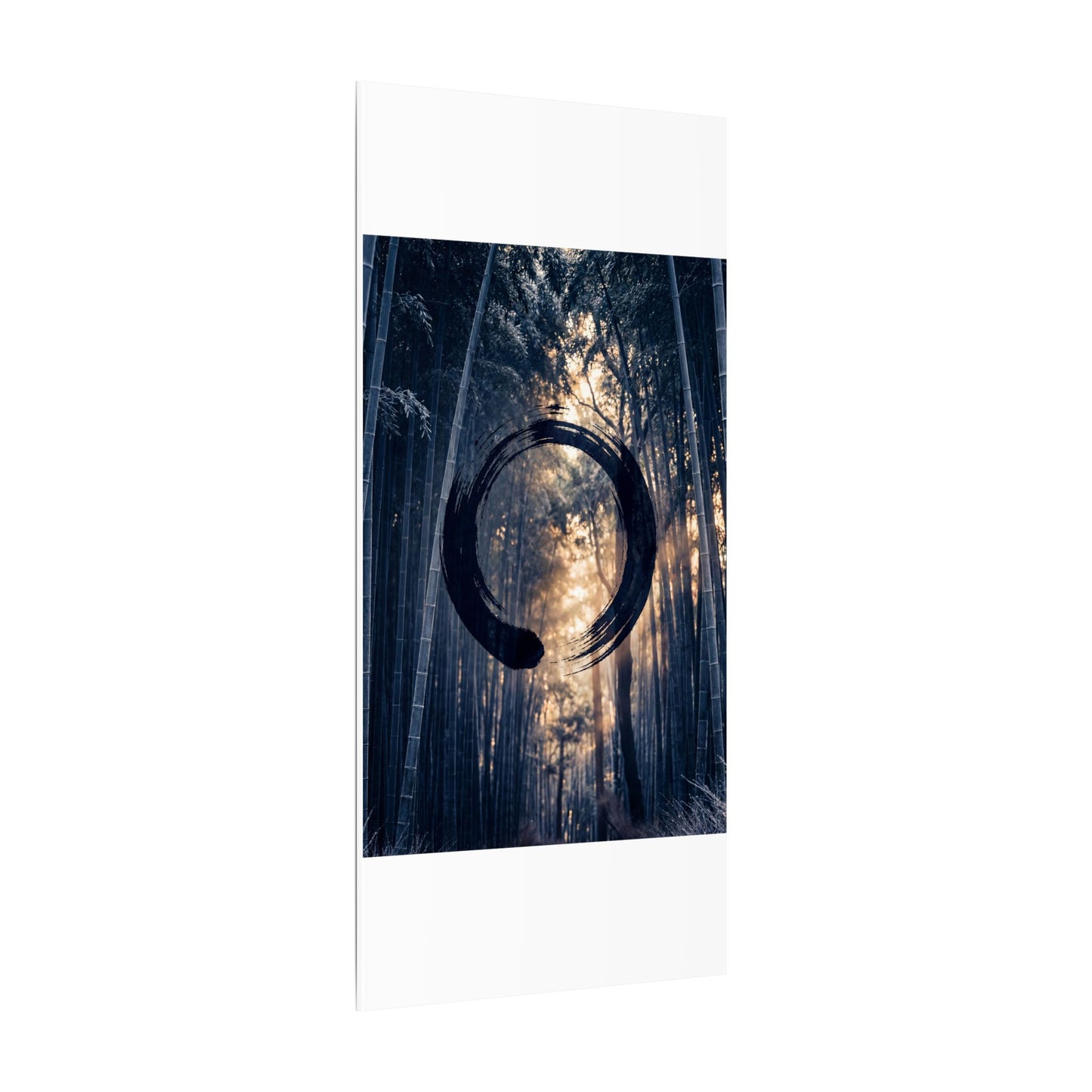 Bamboo Grove Canvas Art | Winter Zen Enso Art