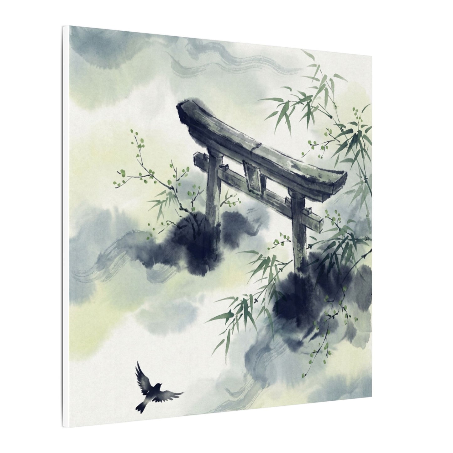 Torii Gate Sumi E Canvas Art | Serene Zen Art