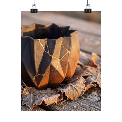 Golden Hour Paper Fold Wall Art Print - Kintsugi Seijaku Art Print