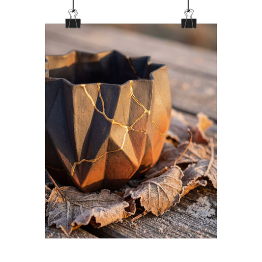 Golden Hour Paper Fold Wall Art Print - Kintsugi Seijaku Art Print