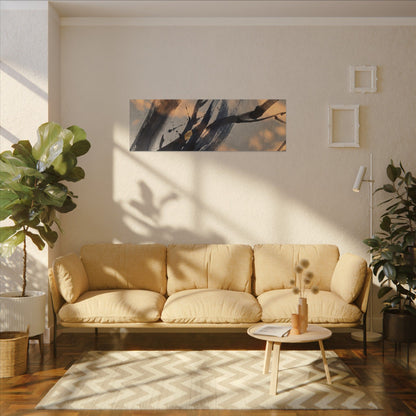 Datsuzoku Ink Brushstroke Canvas Art - Dark Japandi Shadow Zen