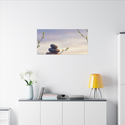 Spring River Stones Gold Vein Canvas Art | Philosophical Decor
