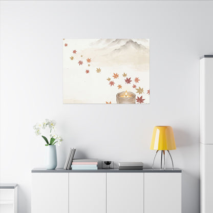 Earthy Mountain Mist Canvas Art - Japanese Pattern Japandi