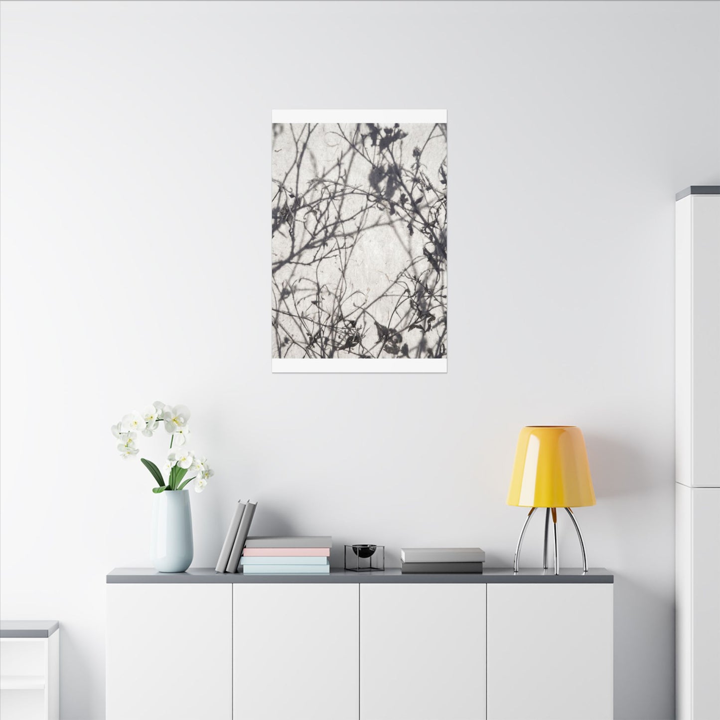 Winter Shadow Play Japanese Pattern Canvas Art | Elegant Decor