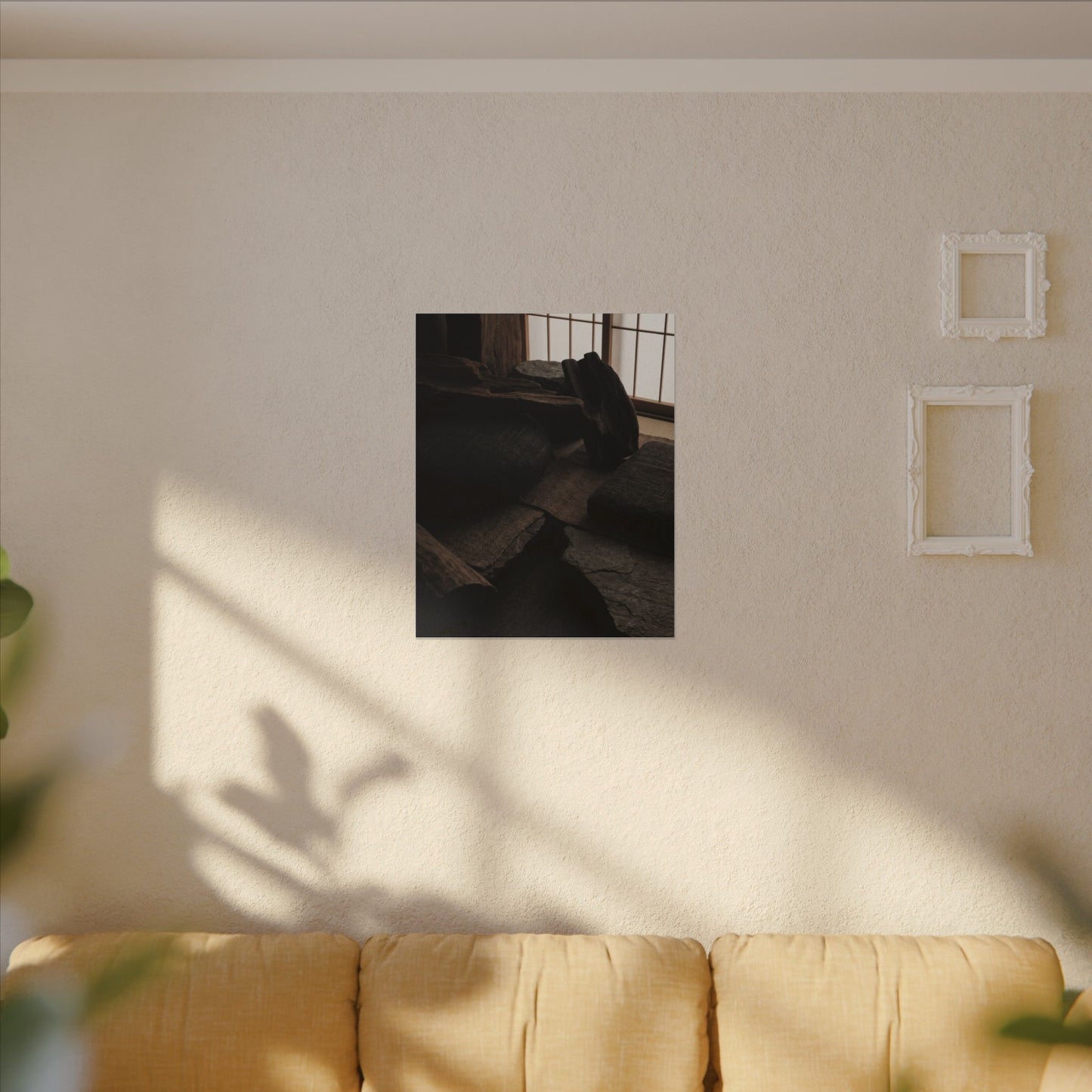 Dark Japandi Shadow Zen Canvas Art