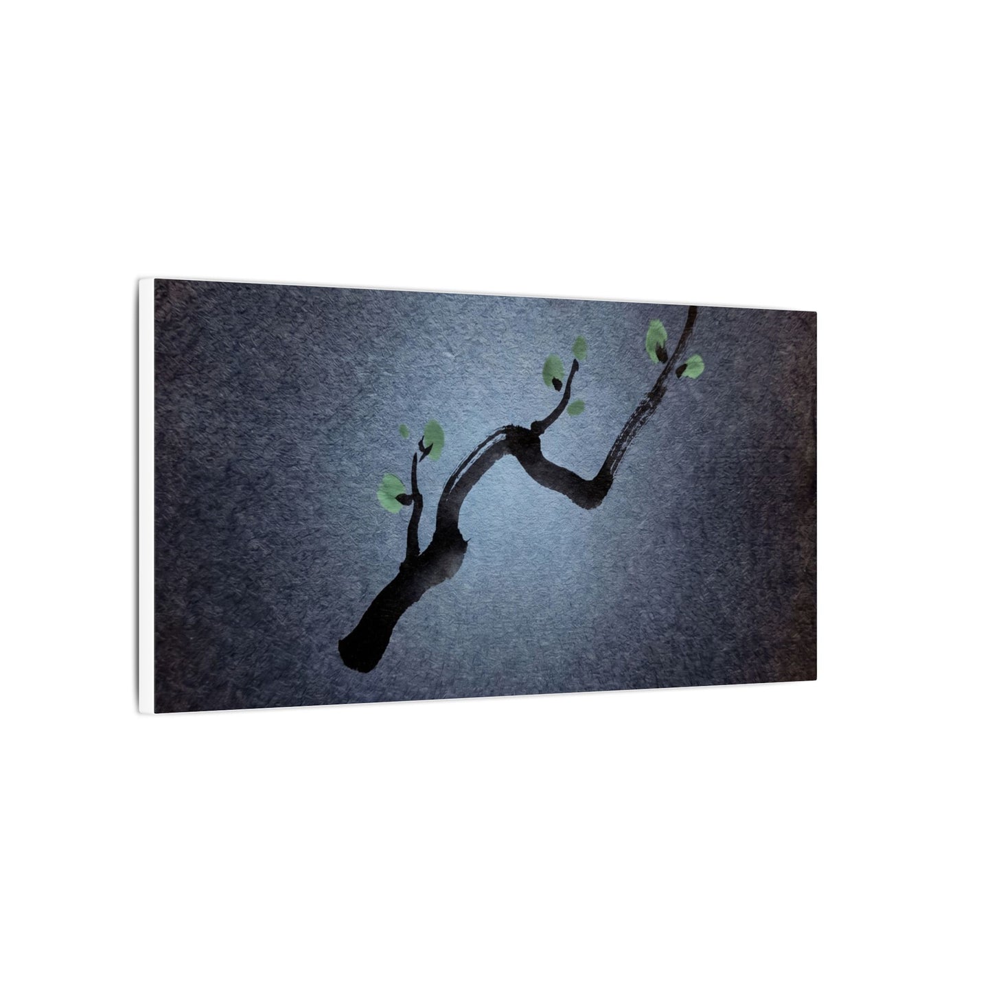 Ink Brushstroke Canvas Art | Spring Dark Japandi Moody Minimal Art