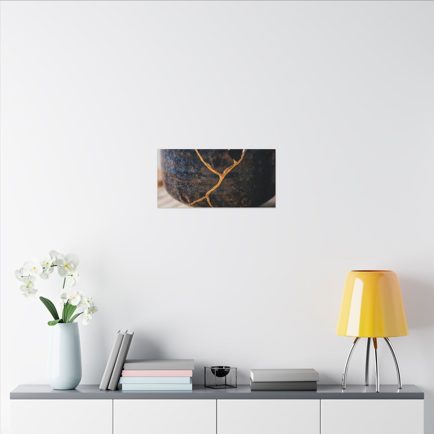 Tea Ceremony Autumn Canvas Art | Kintsugi Healing Design