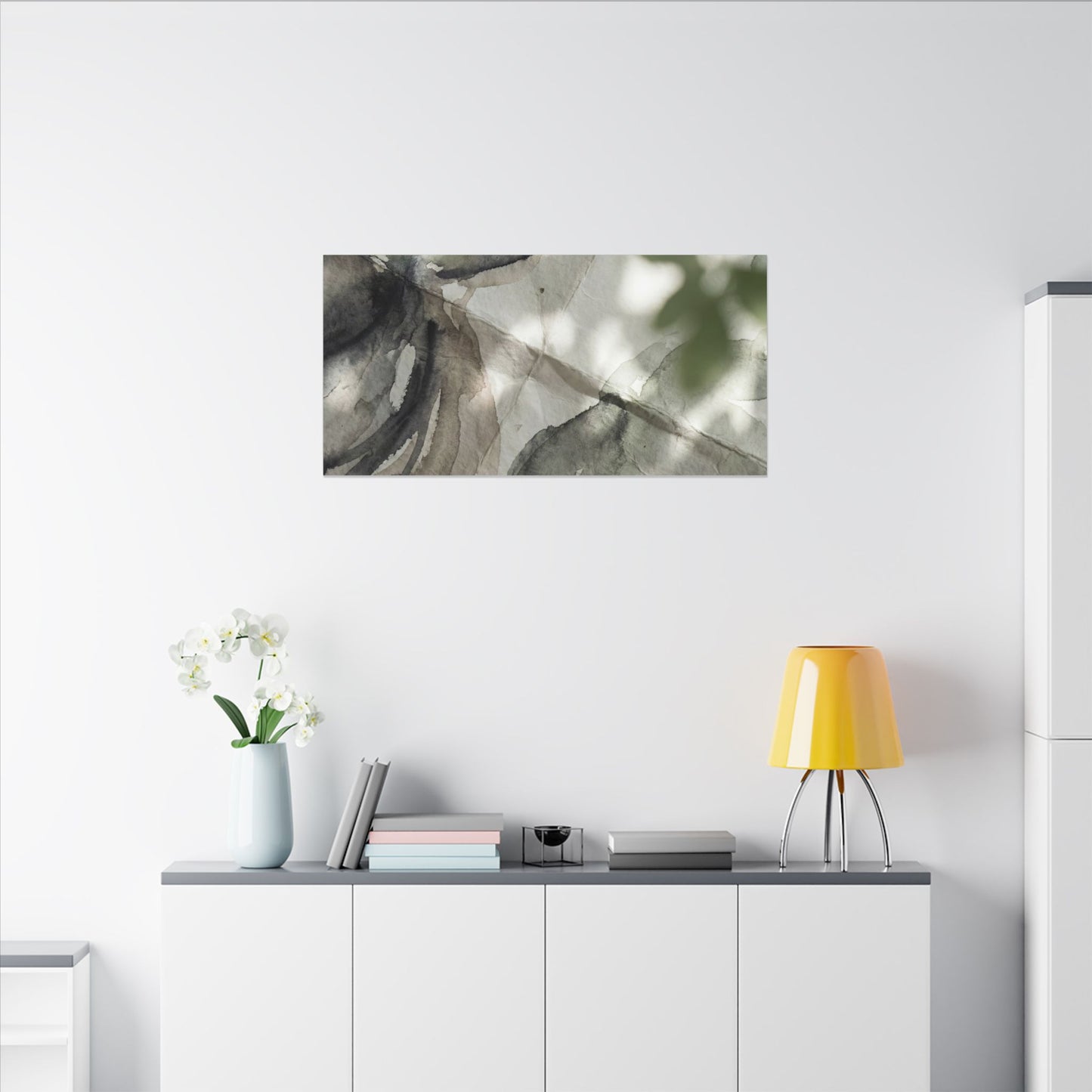 Spring Paper Fold Watercolor Canvas Art | Warm Decor