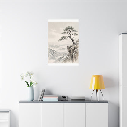 Seijaku Pine Tree Canvas Art - Japandi Japanese Pattern
