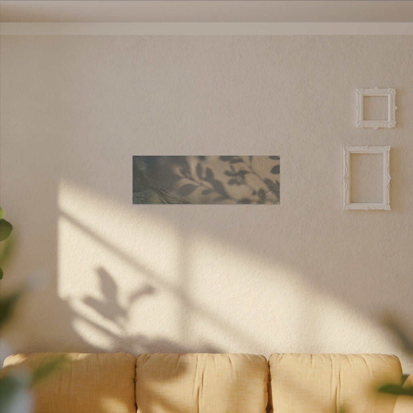 Japandi Shadow Play in Moonlight | Texture Canvas Art