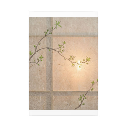 Shoji Screen Canvas Art | Spring Japandi Minimal Line Art