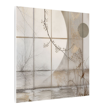 Winter Shoji Screen Japanese Pattern Canvas Art | Elegant Decor