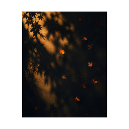 Autumn Shadow Play Moody Minimal Wall Art Print | Sophisticated Decor
