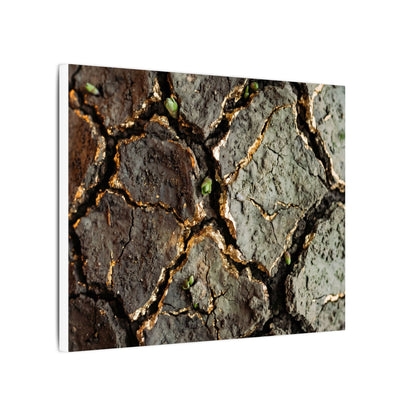 Earthy Cracked Earth Canvas Art - Japanese Pattern Japandi