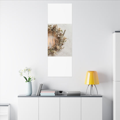 Dried Flowers Japanese Pattern Canvas Art | Neutral Japandi Art