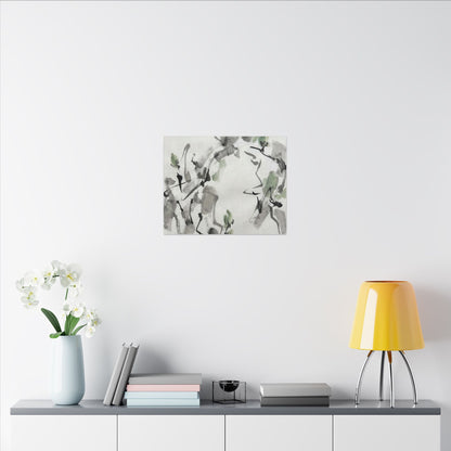 Zen Ink Brushstroke in Overcast | Sumi E Canvas Art