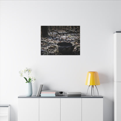 Dappled Ceramic Bowl Canvas Art - Dark Japandi Kanso
