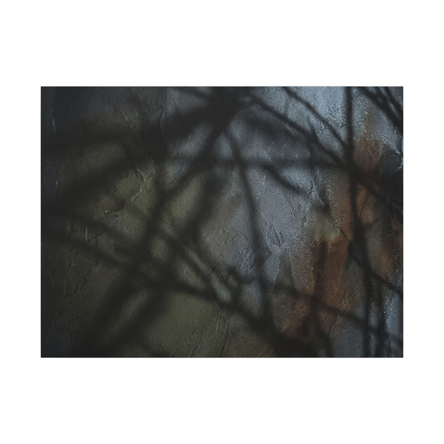 Shadow Play Dark Texture Canvas Art | Sophisticated Dark Japandi Art