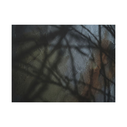 Shadow Play Dark Texture Canvas Art | Sophisticated Dark Japandi Art