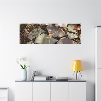 Broken Pottery Japanese Pattern Canvas Art | Elegant Japandi Art