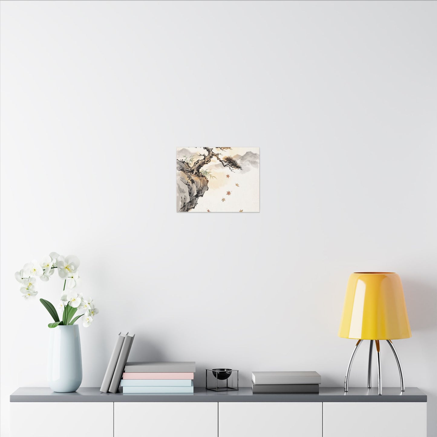 Peaceful Pine Tree Canvas Art - Sumi E Zen