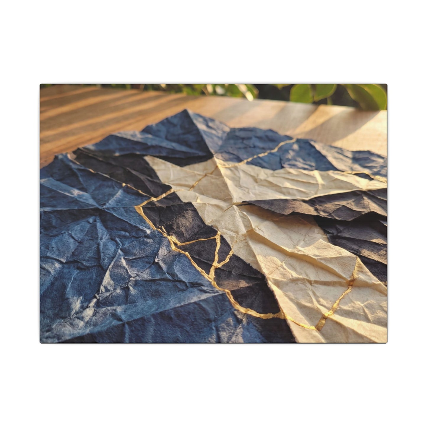 Golden Hour Paper Fold Canvas Art - Kintsugi Ma Art Print