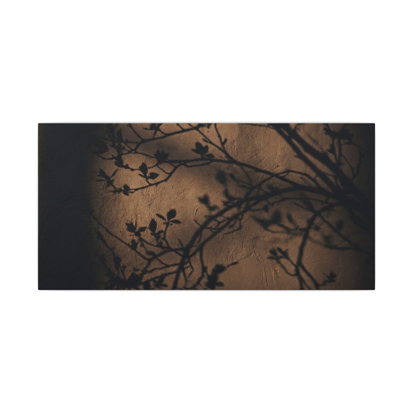 Dark Japandi Shadow Play in Golden Hour | Shadow Zen Canvas Art