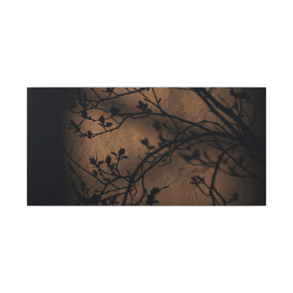 Dark Japandi Shadow Play in Golden Hour | Shadow Zen Canvas Art