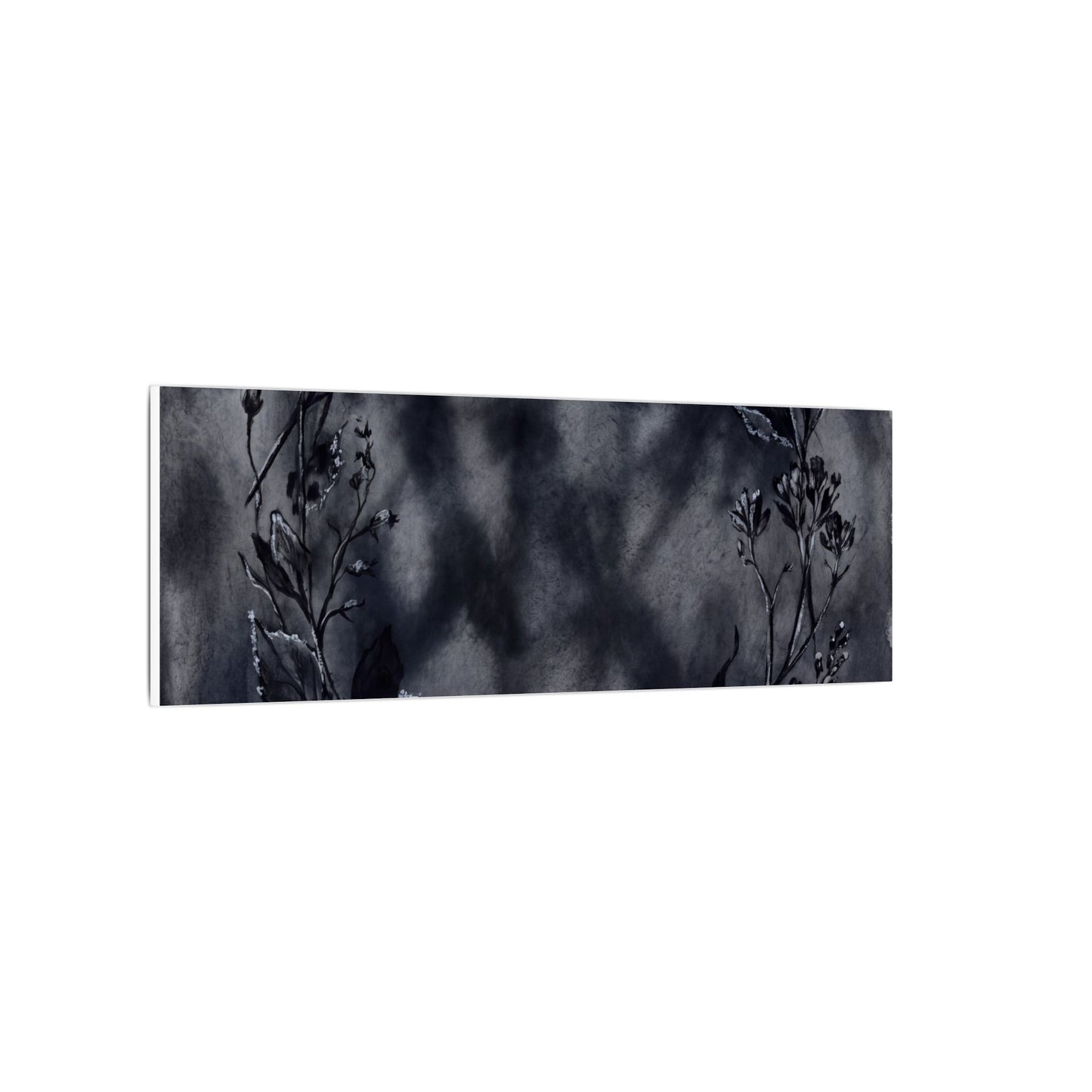 Dried Flowers Canvas Art | Winter Dark Japandi Shadow Zen Art