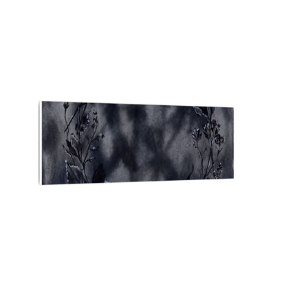 Dried Flowers Canvas Art | Winter Dark Japandi Shadow Zen Art