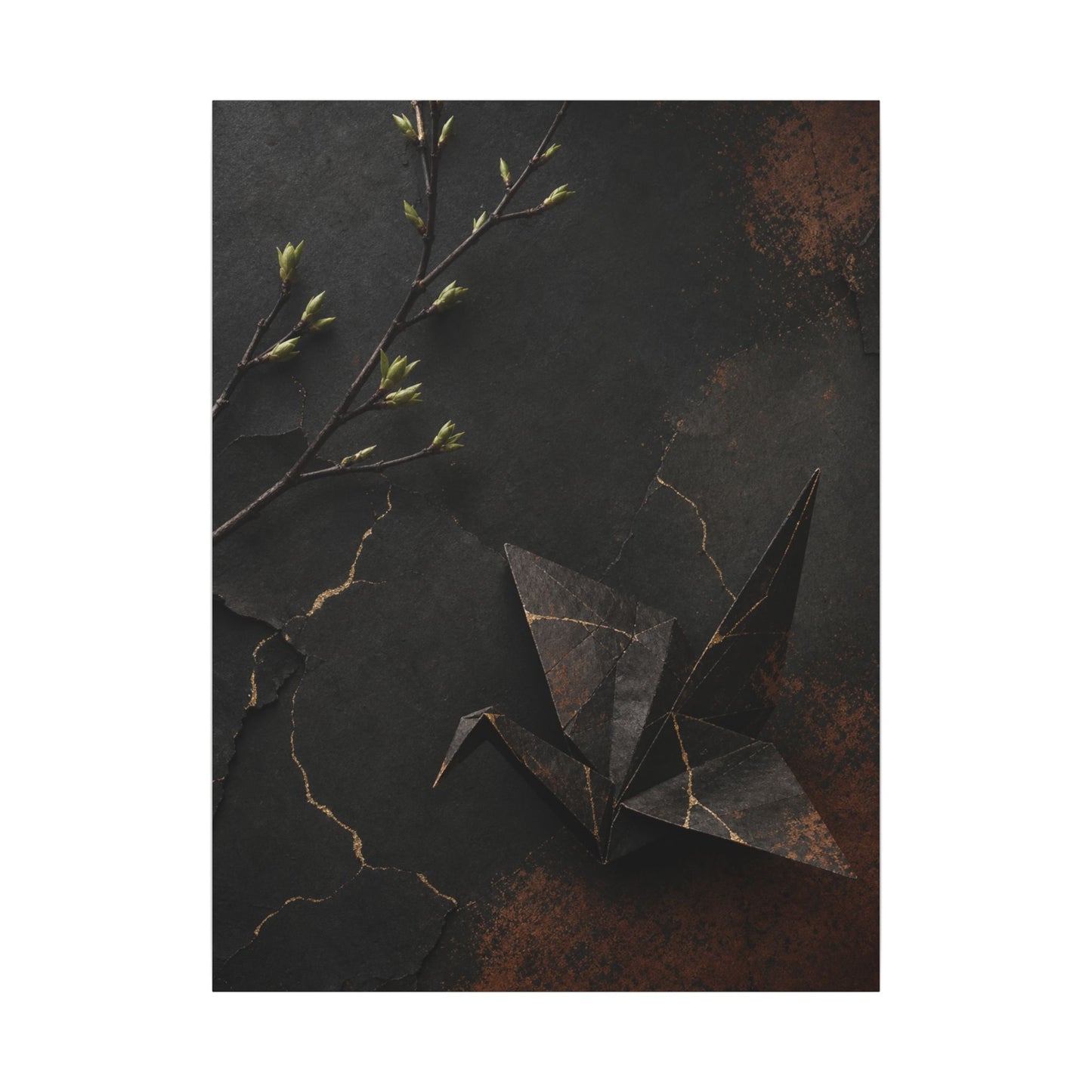Paper Fold Canvas Art | Spring Kintsugi Broken Beauty Art