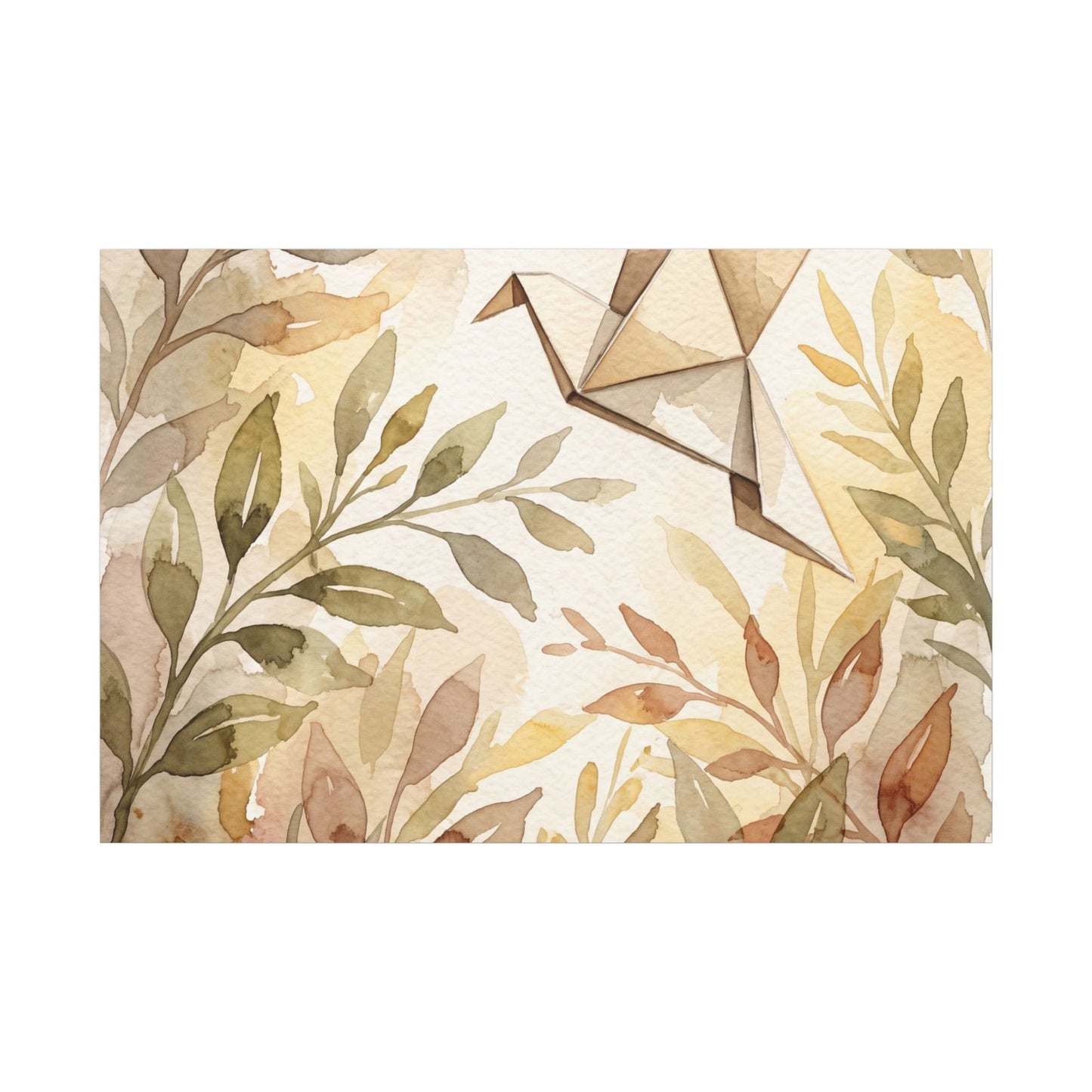 Fukinsei Paper Fold Canvas Art - Japandi Watercolor
