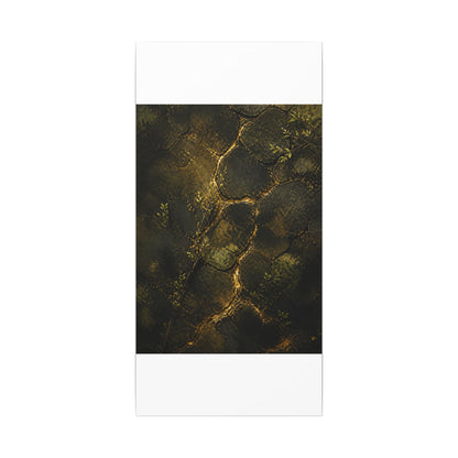 Shibui Cracked Earth Canvas Art - Dark Japandi Dark Texture