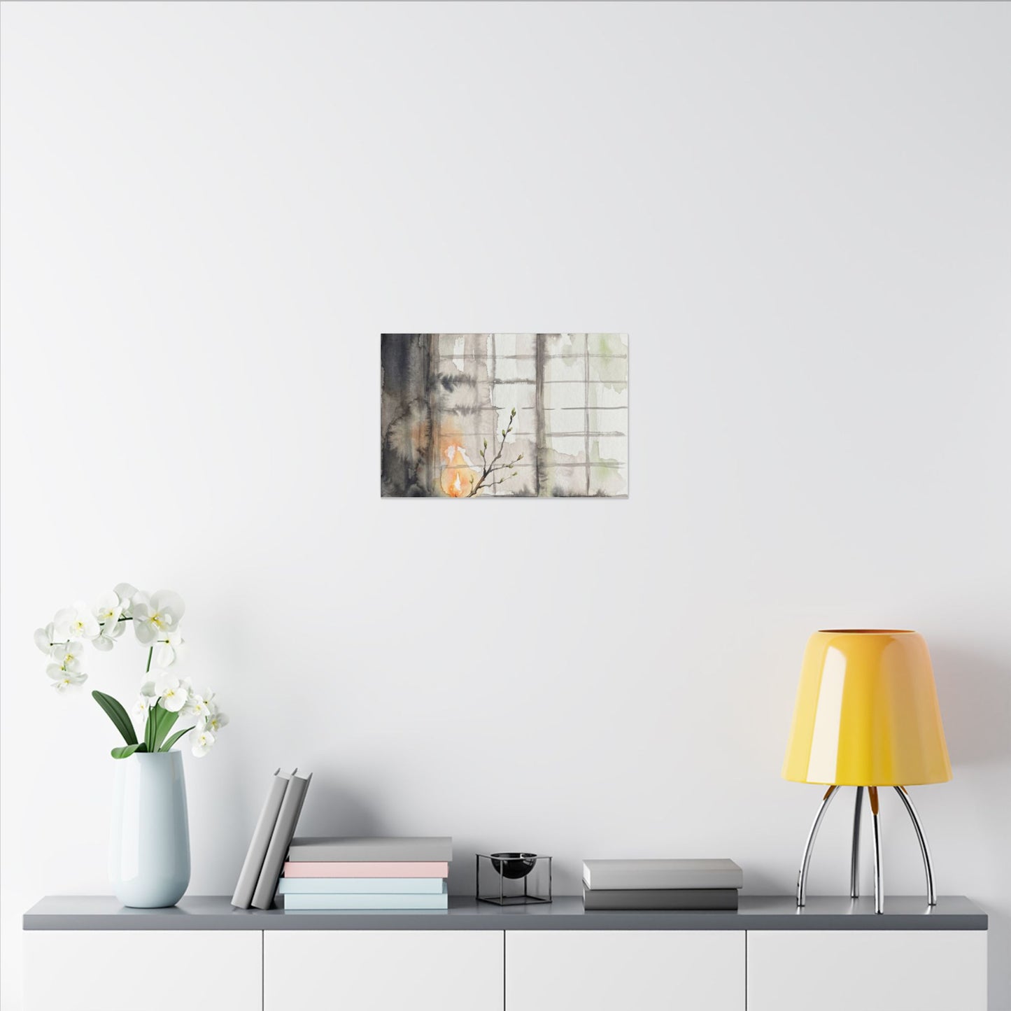 Shoji Screen Canvas Art | Spring Japandi Watercolor Art