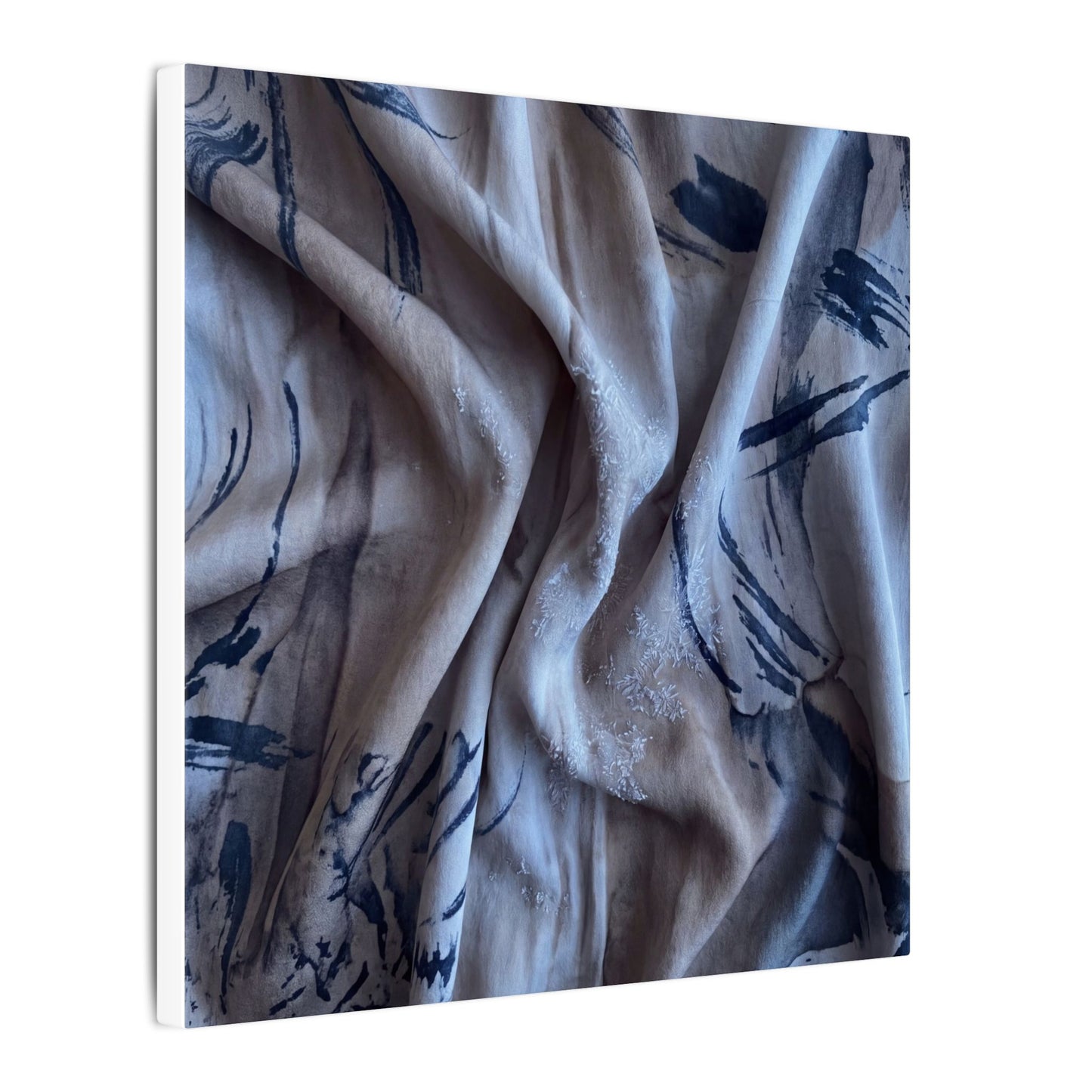 Silk Drape Winter Canvas Art | Japandi Earthy Design