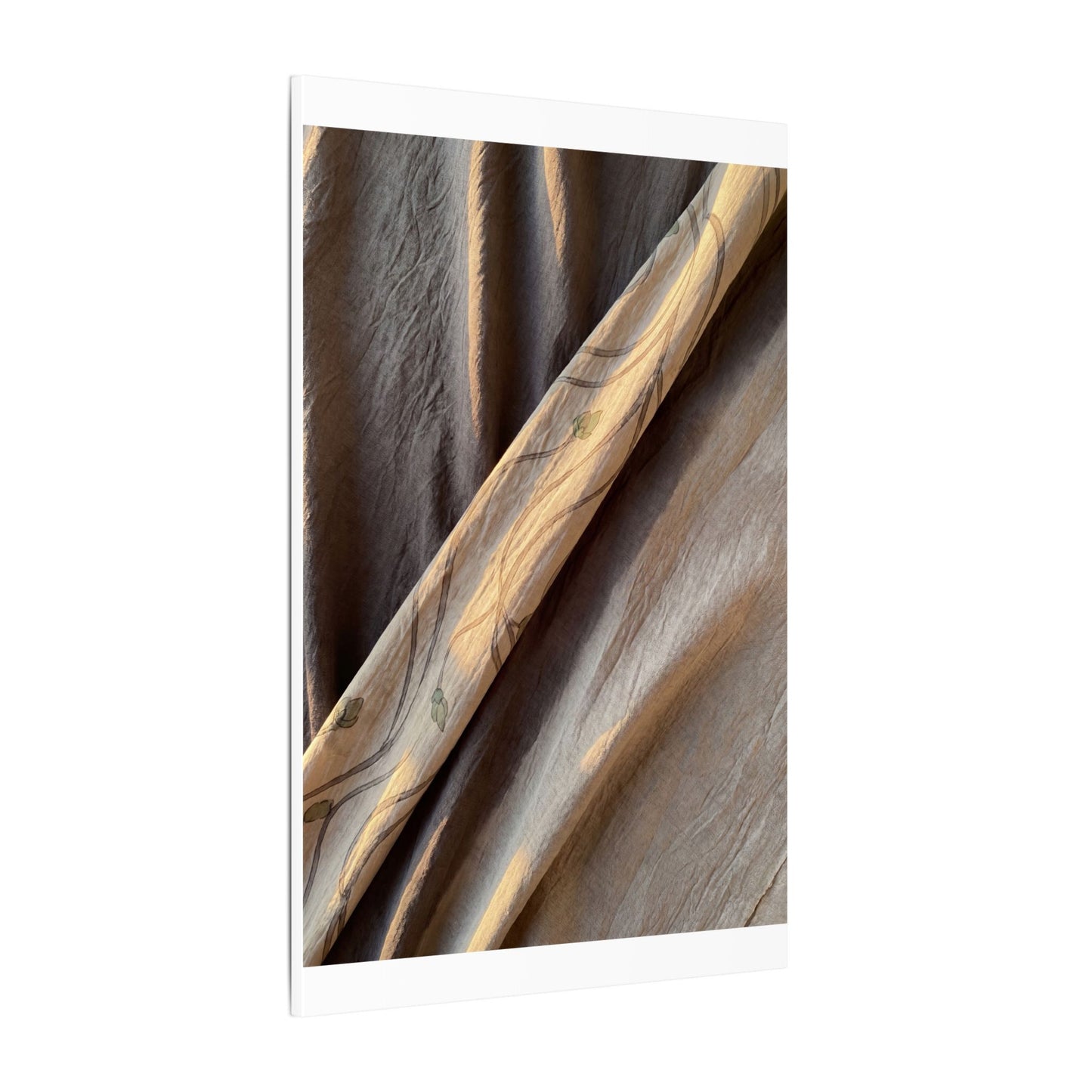 Warm Silk Drape Canvas Art - Japanese Pattern Japandi