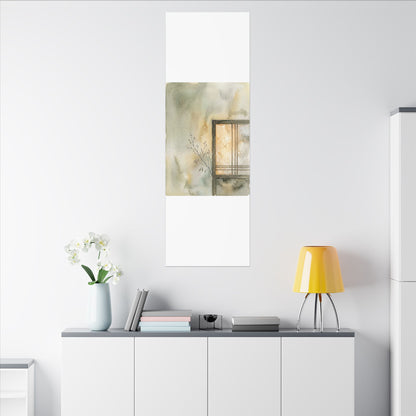 Ma Shoji Screen Canvas Art - Japandi Watercolor
