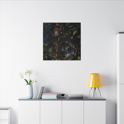 Dark Japandi Broken Pottery in Dappled | Shadow Zen Canvas Art