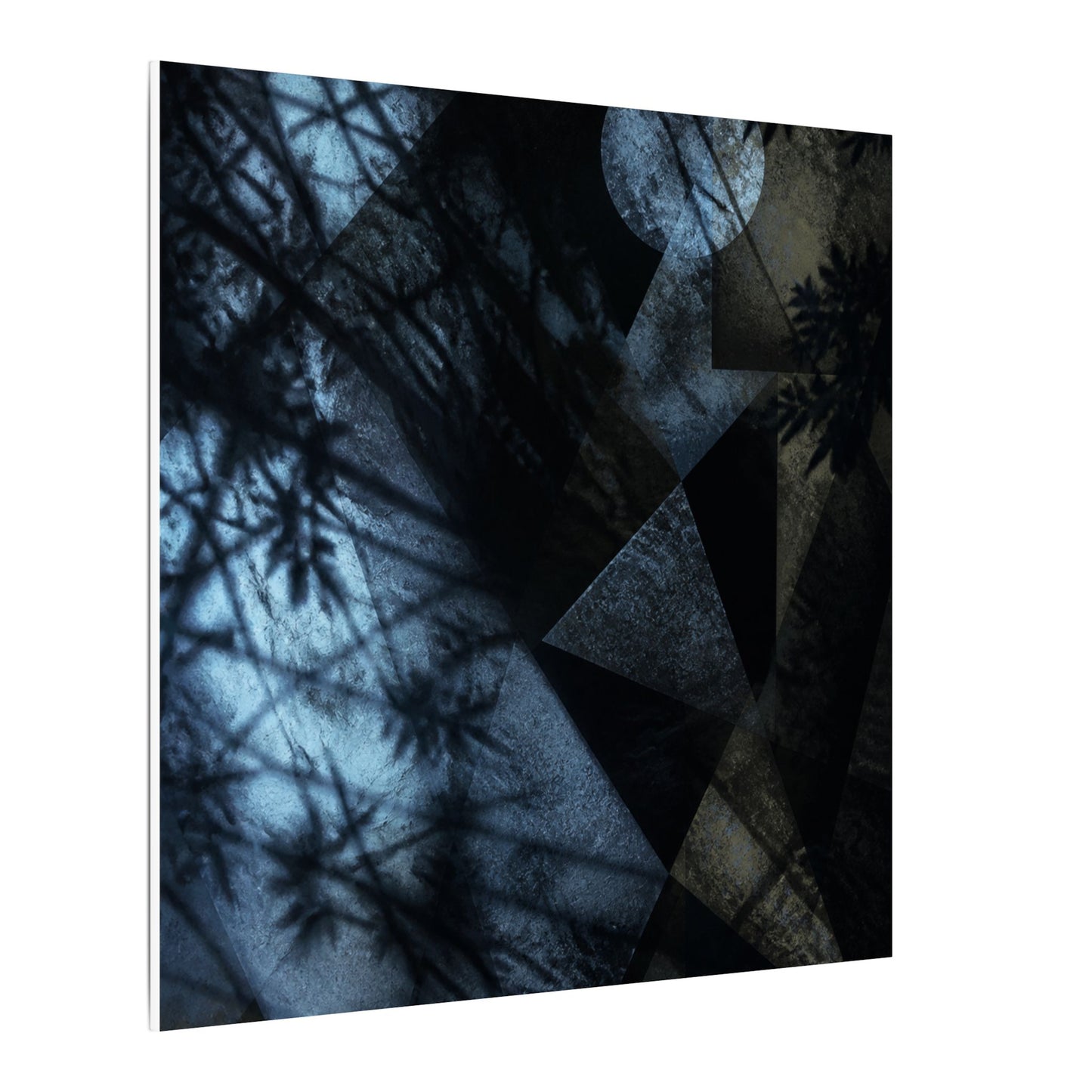 Shadow Play Winter Canvas Art | Dark Japandi Luxurious Design