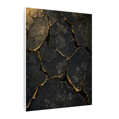 Cracked Earth Canvas Art | Winter Dark Japandi Shadow Zen Art