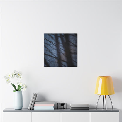 Dark Japandi Shadow Play in Moonlight | Moody Minimal Canvas Art