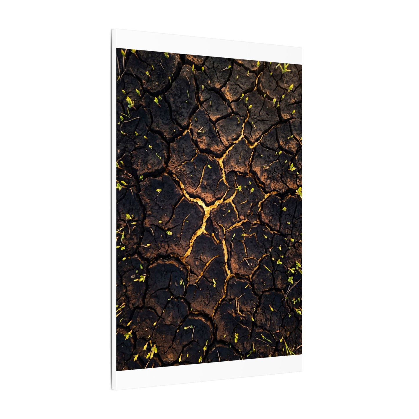 Cracked Earth Moody Minimal Canvas Art | Sophisticated Dark Japandi Art