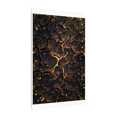 Cracked Earth Moody Minimal Canvas Art | Sophisticated Dark Japandi Art