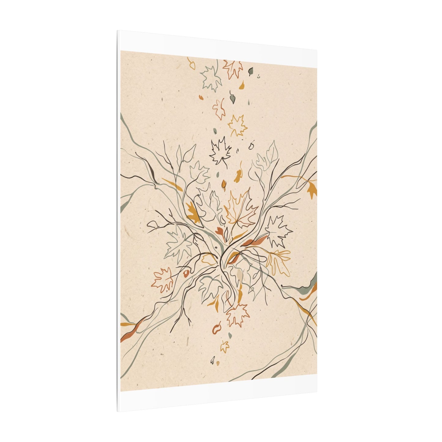Warm Shadow Play Canvas Art - Minimal Line Japandi