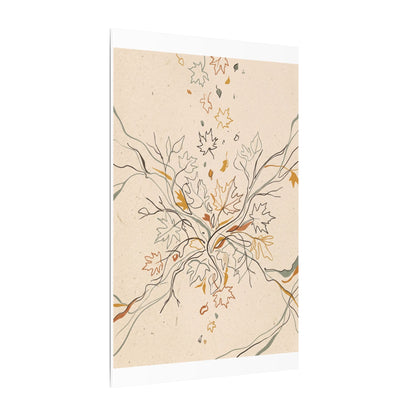 Warm Shadow Play Canvas Art - Minimal Line Japandi