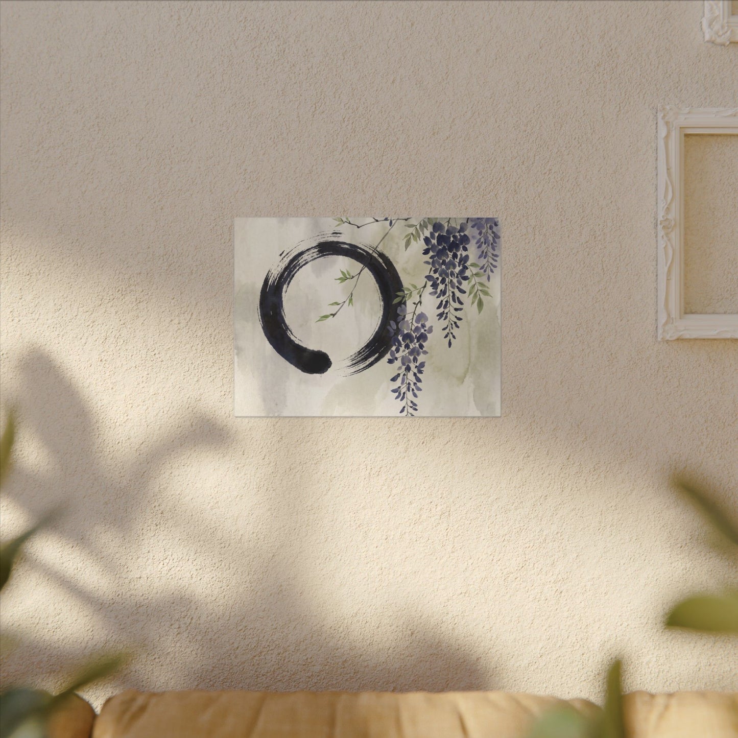 Wisteria Enso Canvas Art | Serene Zen Art