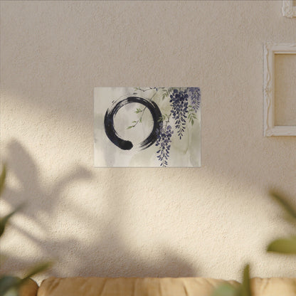 Wisteria Enso Canvas Art | Serene Zen Art
